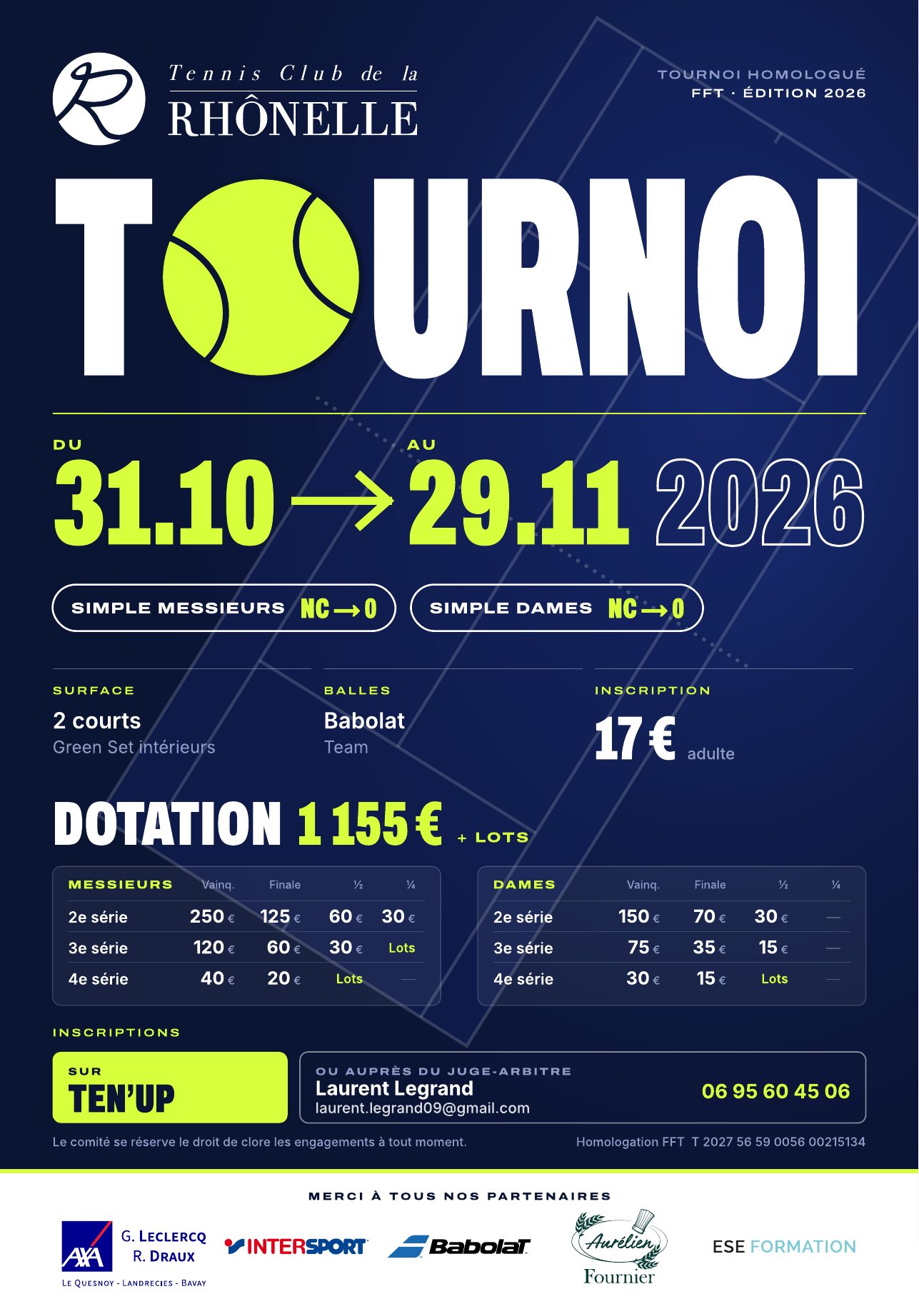Affiche du tournoi